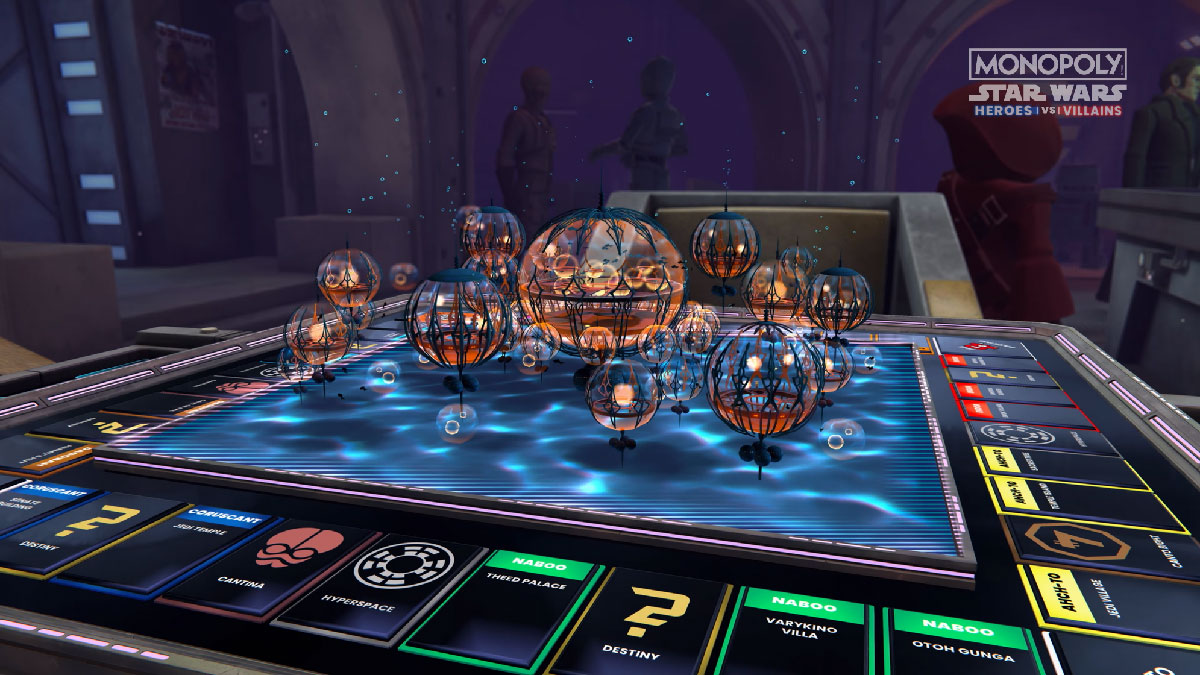 La cité gungane au centre du plateau Monopoly Star Wars