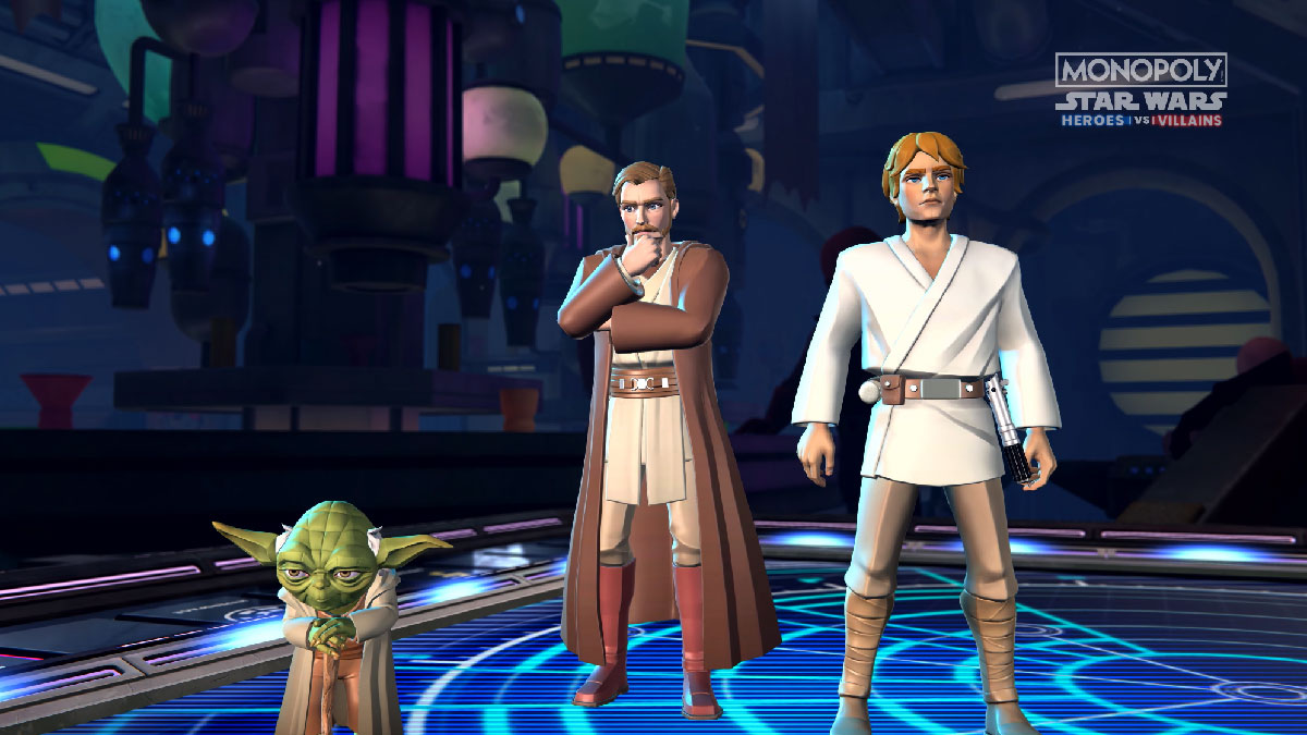 Yoda, Obi-Wan Kenobi et Luke Skywalker, héros jouables