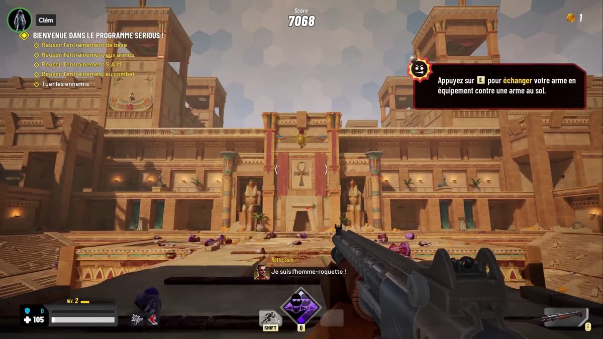 Niveau Egypte dans Serious Sam Shatterverse décors iconiques de 2001