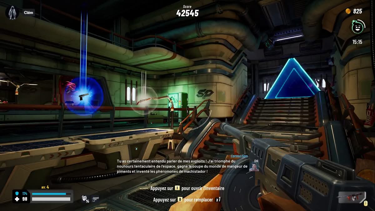 Hub central de Serious Sam Shatterverse entre deux niveaux