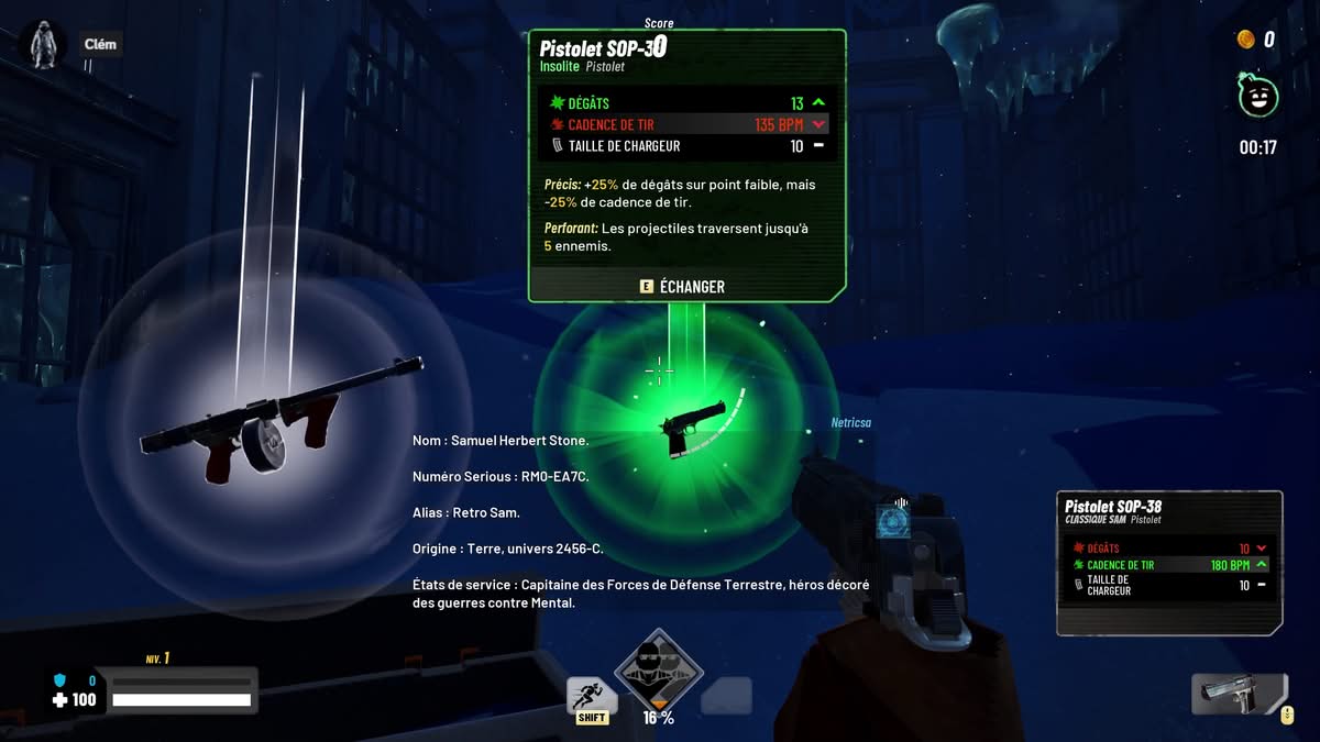 Armes rares épiques et légendaires flottantes dans Serious Sam Shatterverse