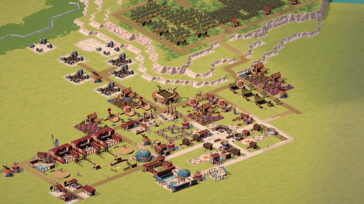 Entrepôts remplis de ressources dans Theos Cities of Myth