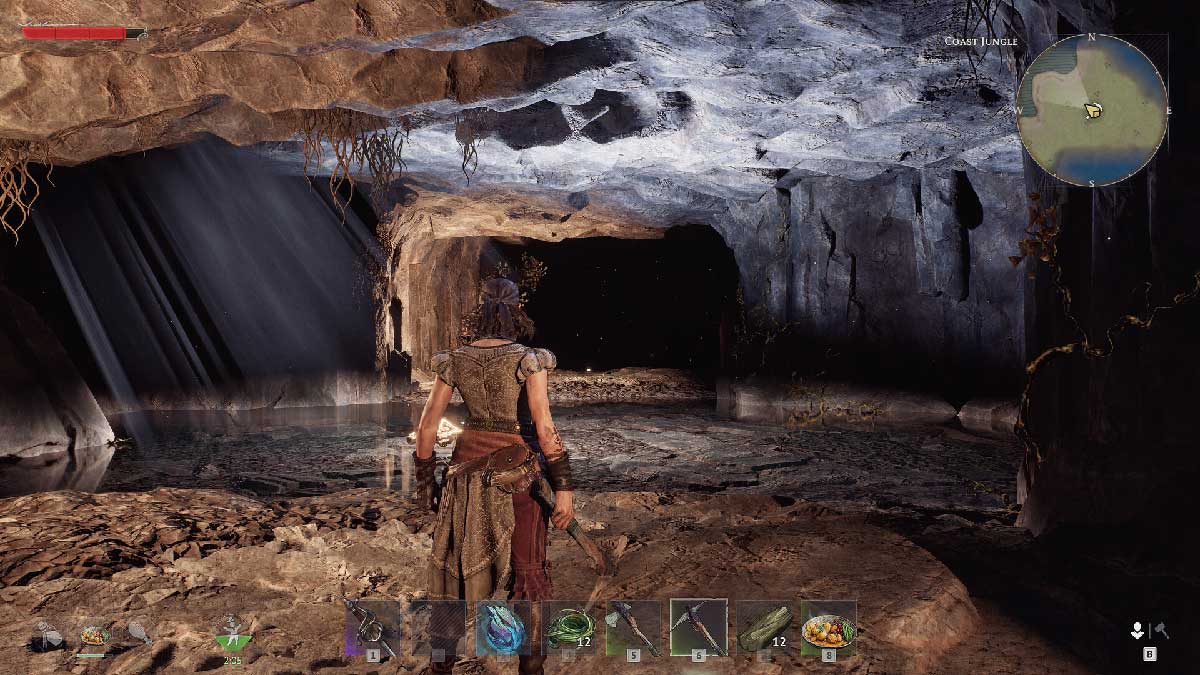 Exploration d'une grotte dans Windrose