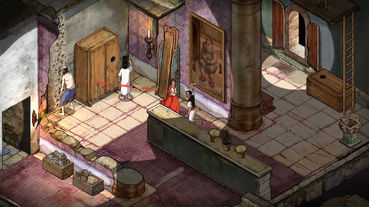The Stone of Madness gameplay - Un garde surprend le joueur dans le monastère