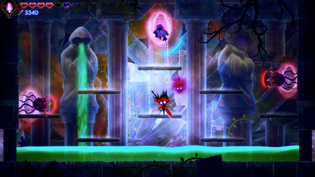 Gloom Girl affronte un boss imposant dans DOOMBLADE