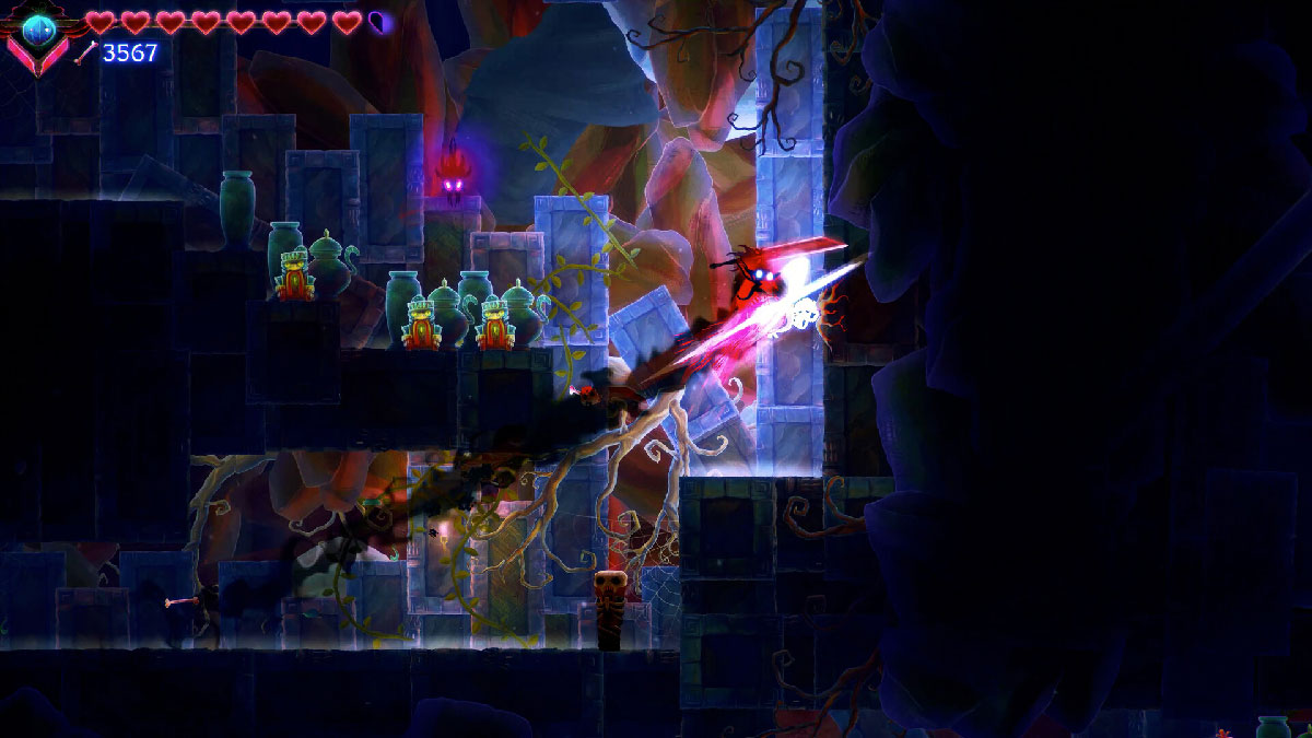 Gloom Girl en plein dash dans DOOMBLADE, mécanique de projection