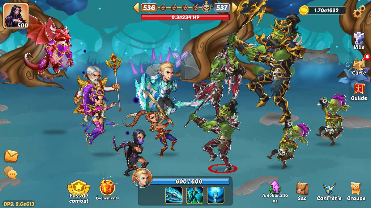 Combat against orcs with a boss in Firestone Online Idle RPG