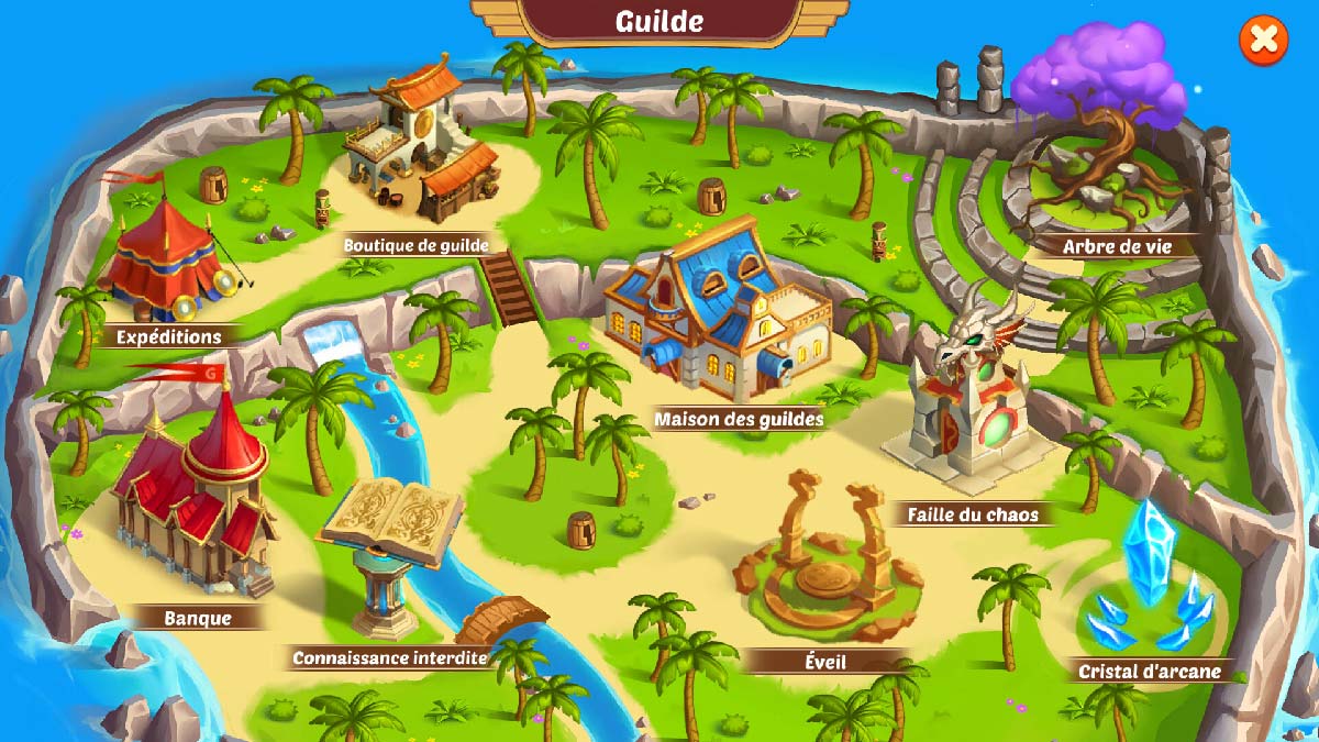 The guild map in Firestone Online Idle RPG