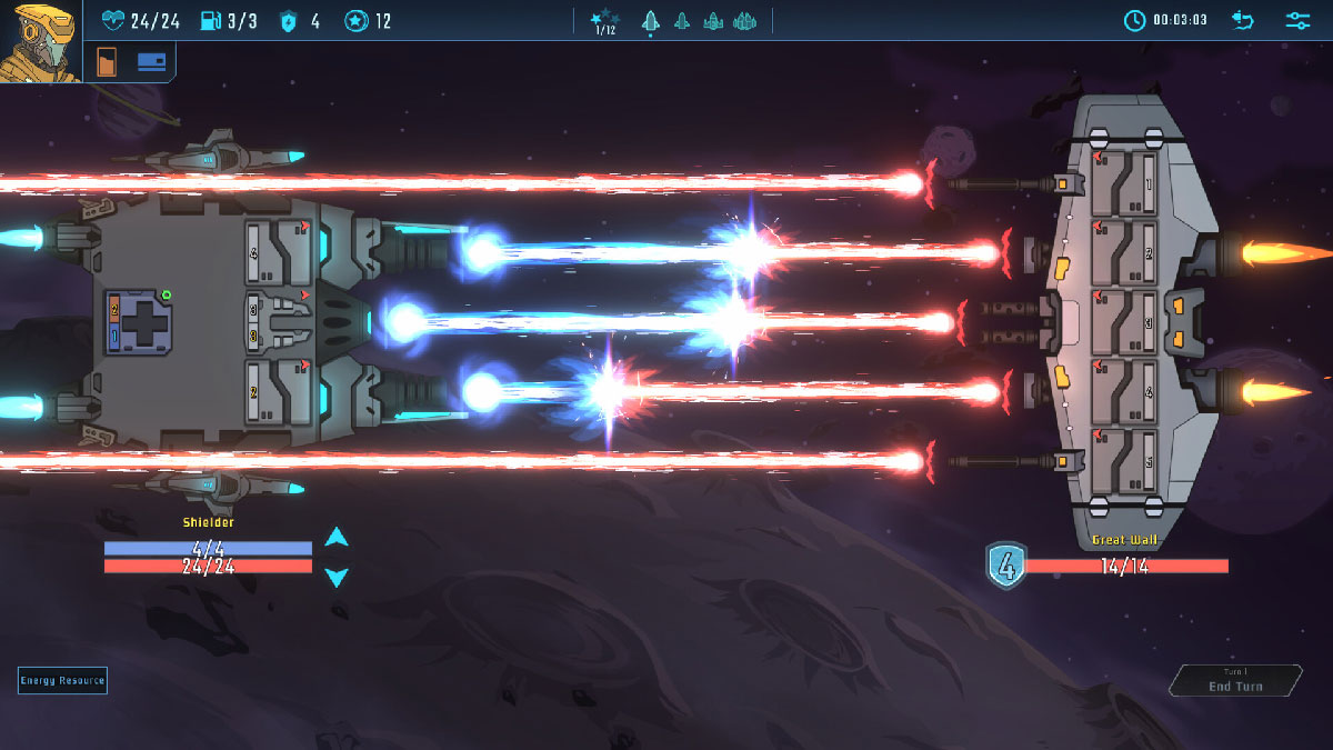 Ship combat in the Lonestar PC roguelite