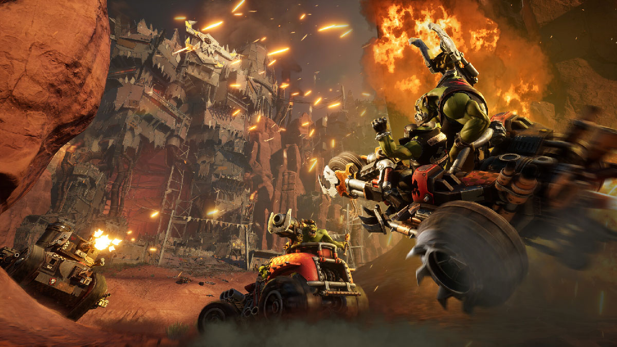 Warhammer 40K Speed Freeks - an explosive race with shots firing everywhere