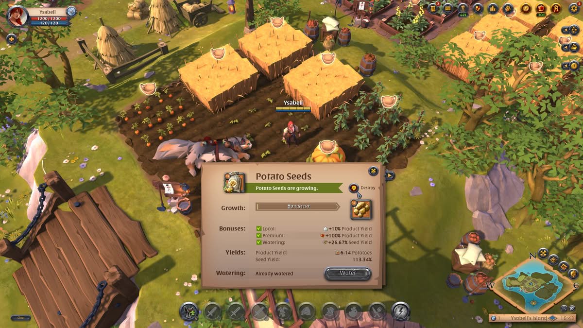 Ysabell plantant des pommes de terre dans les champs d'Albion Online