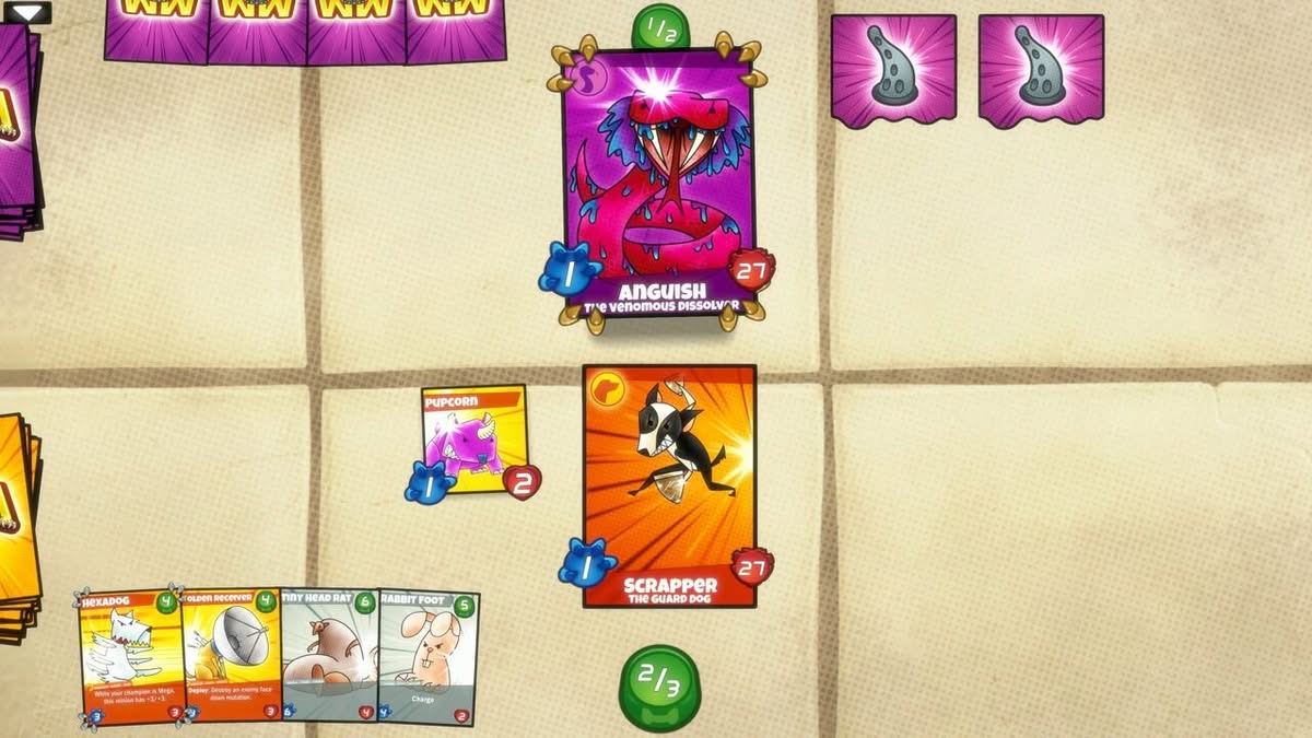 Duel de cartes Mega Mutant Power Pets dans Cardpocalypse