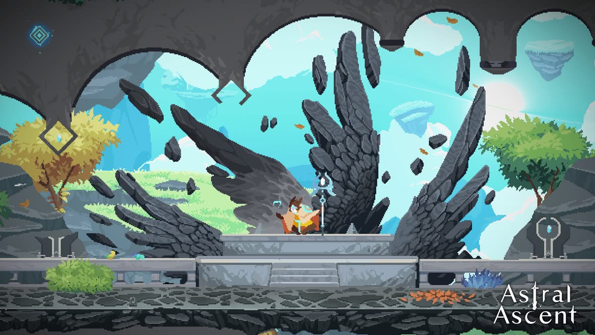 Environnement en pixel art 2D dans Astral Ascent
