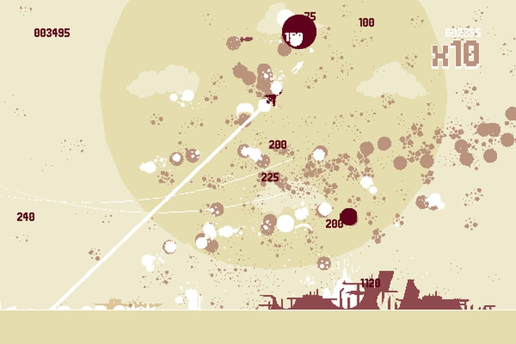 Combats aériens dans Luftrausers en pixel art 2D
