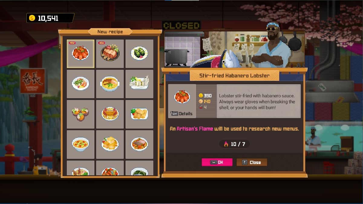 The list of culinary recipes and cooked dishes in Dave the Diver