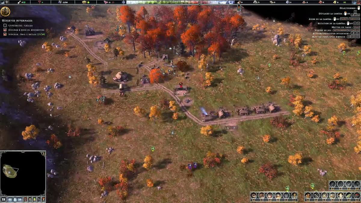 Les débuts d'un village dans Farthest Frontier avec quelques pionniers