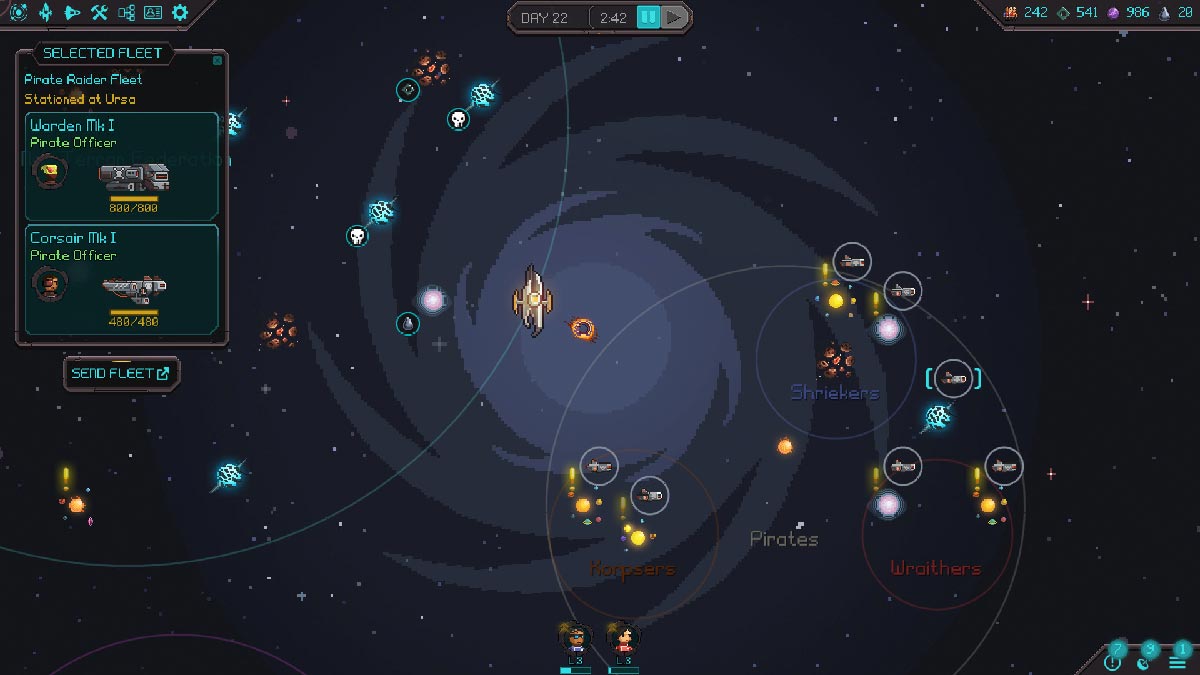 Halcyon 6 : carte de la galaxie avec planètes à explorer pour extraire des ressources