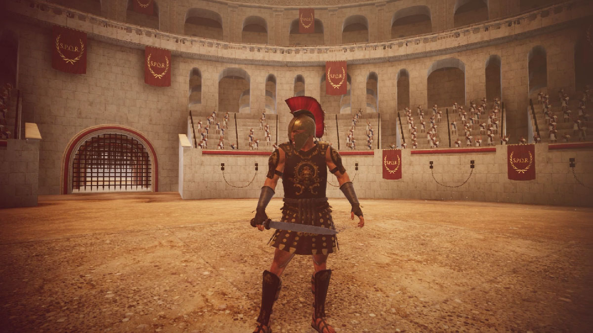 Gladiateur équipé d'une armure de tier 3, le niveau maximum
