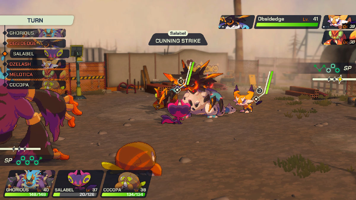 Combat system in Lumentale featuring multiple Animon active in battle