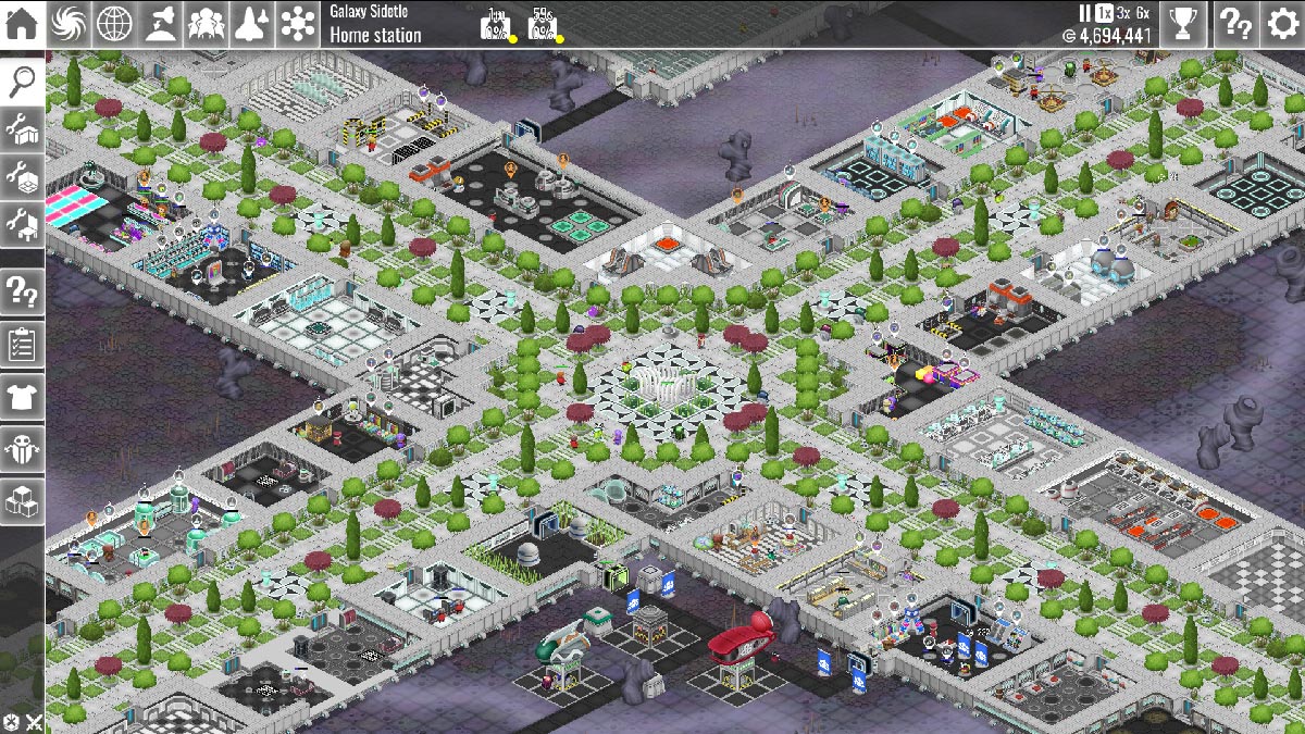 The Spatials Galactology base built in a cross shape with heavy vegetation and full custom layout