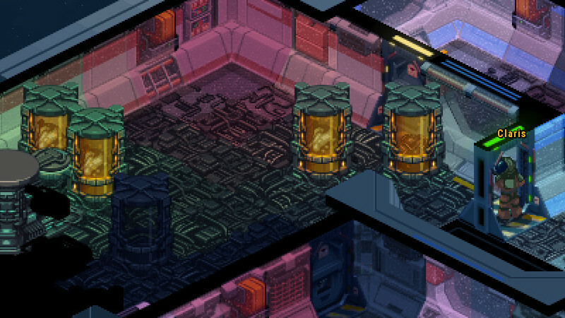 Le joueur découvre des tubes de stase de la faction alien