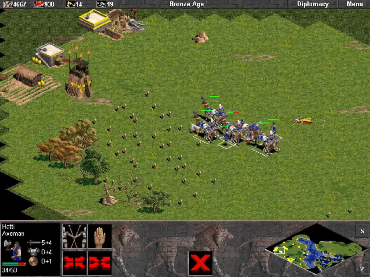 Attaque de chars de guerre égyptiens dans Age of Empires