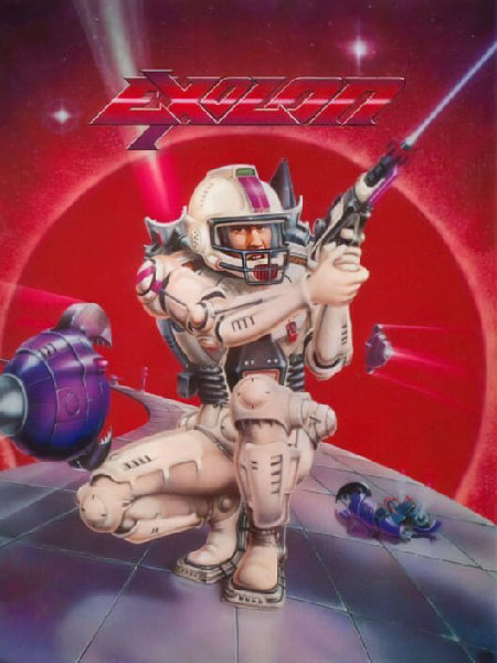 Jaquette d'Exolon montrant le soldat Vitorc dans sa combinaison de combat futuriste.