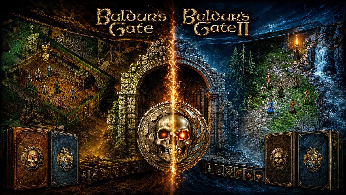 Side by side comparison of the original 1998 Baldur's Gate and the Enhanced Edition