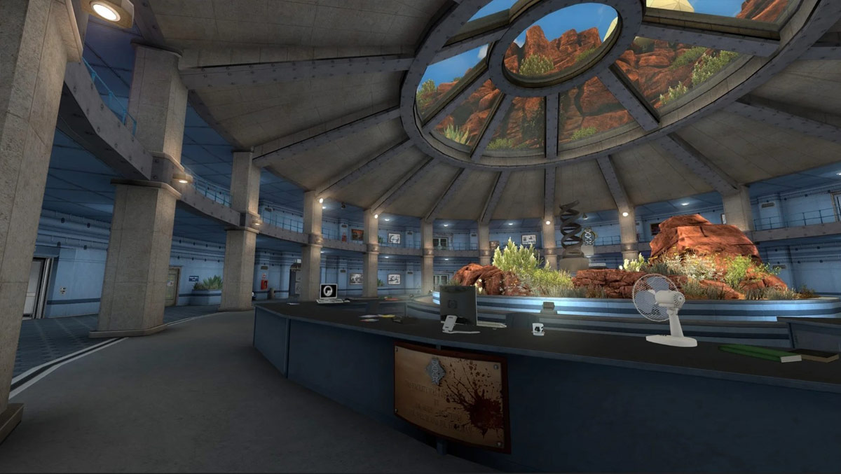 Black Mesa, the large surface lobby with view of the upper floor