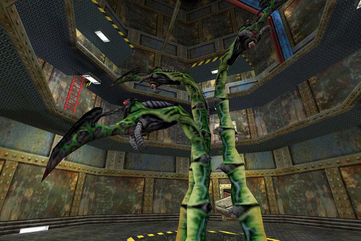 Half-Life 1998, the three green tentacles in the rocket test launch chamber
