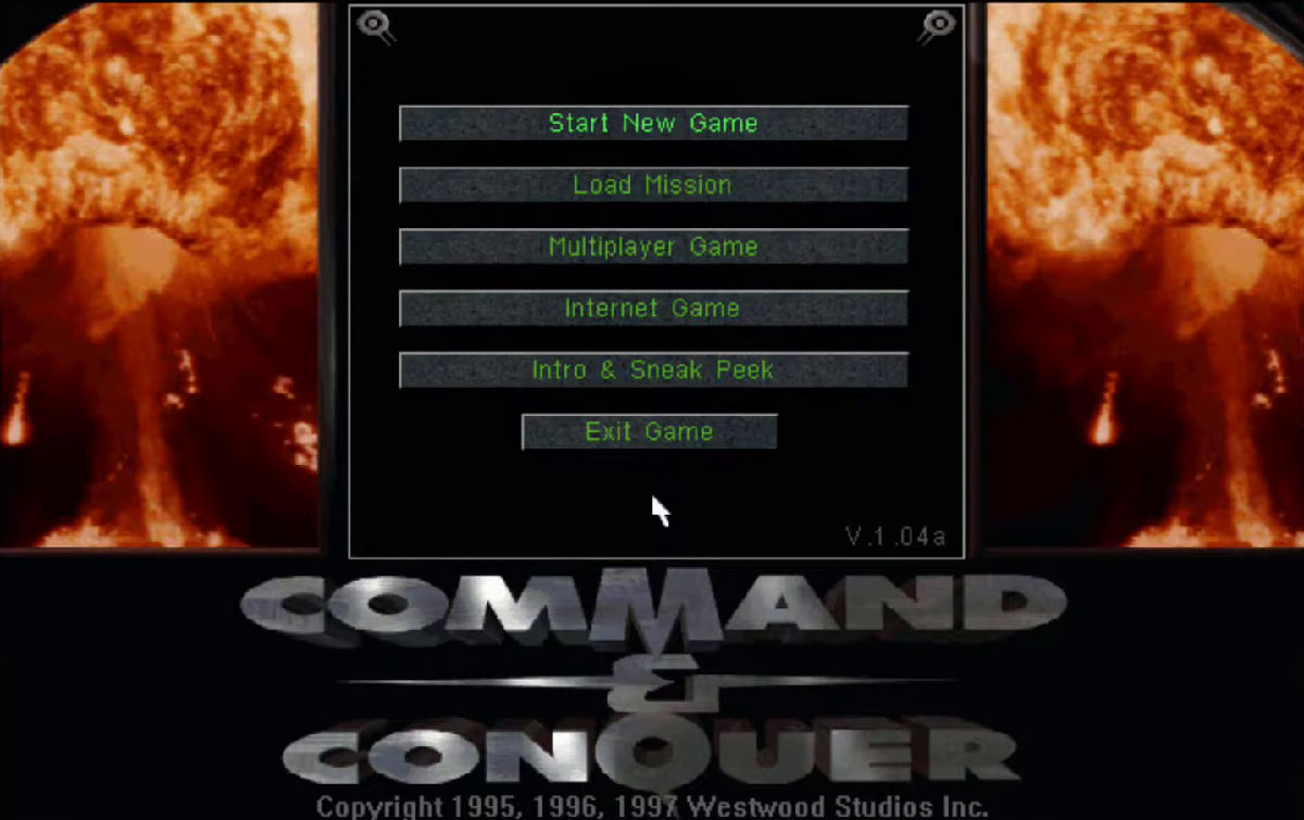Écran-titre de Command & Conquer sur PC en 1995