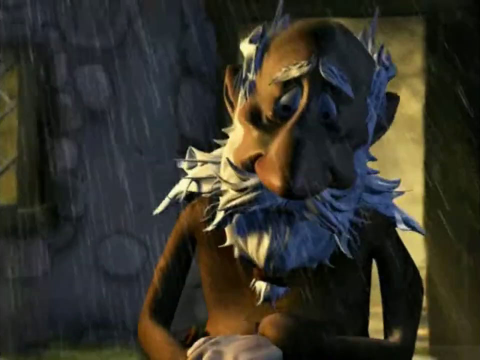 Le sage du village dans l'intro de Cultures 2000, ressemblant à Panoramix d'Astérix