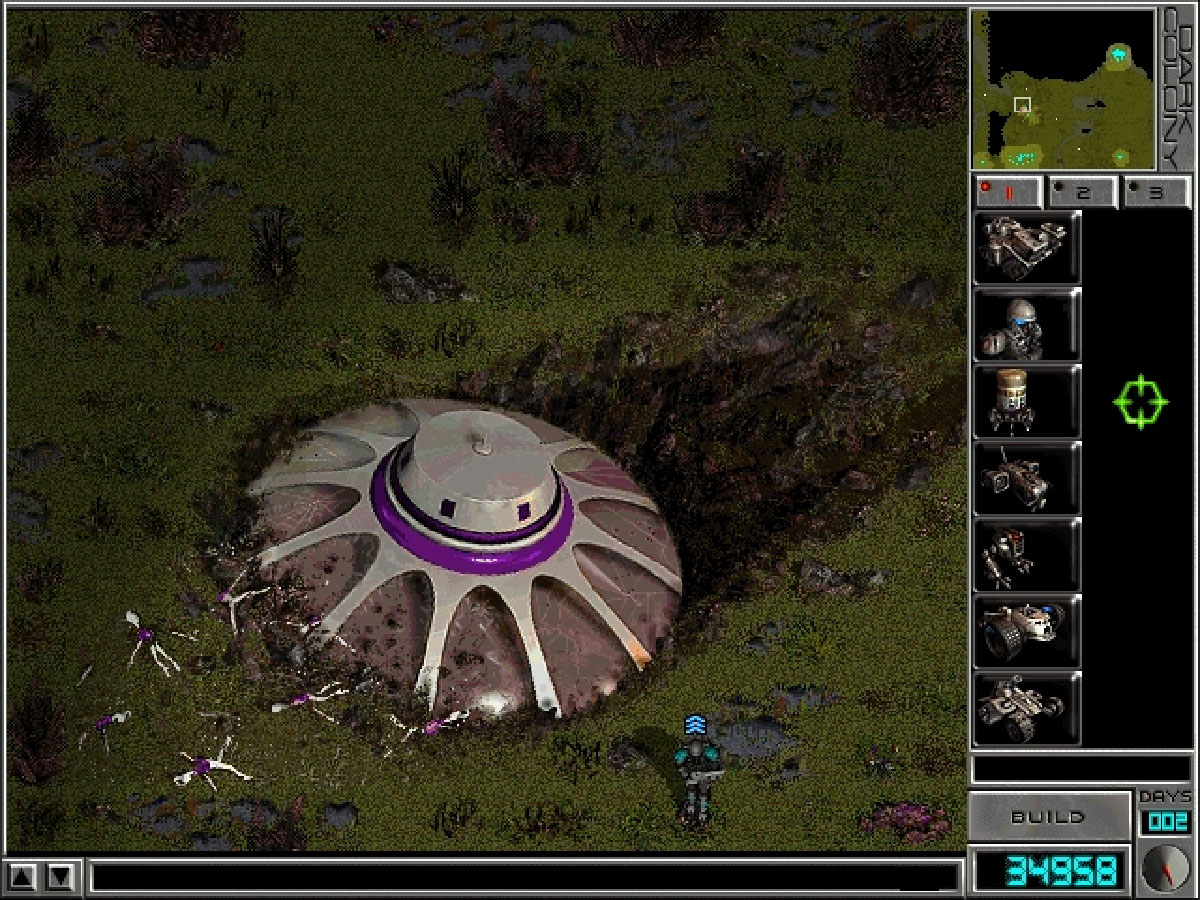 Soucoupe volante Taar crashée sur le sol martien dans Dark Colony