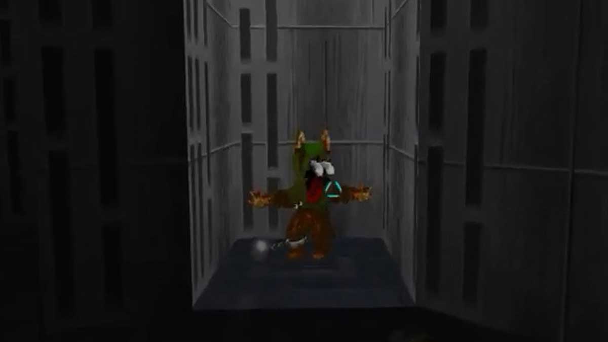 L'Ewok caché dans Dark Forces, en train de paniquer