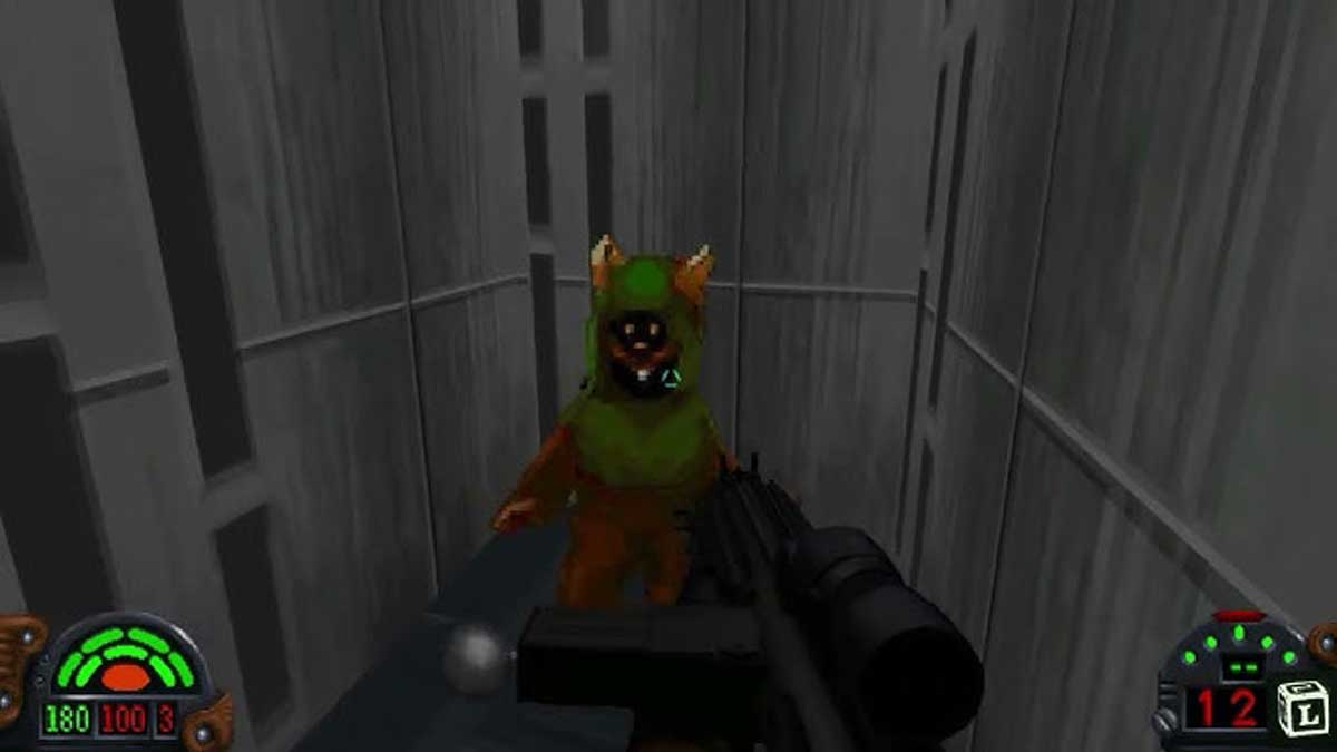 L'Ewok caché dans Dark Forces, dans son état normal