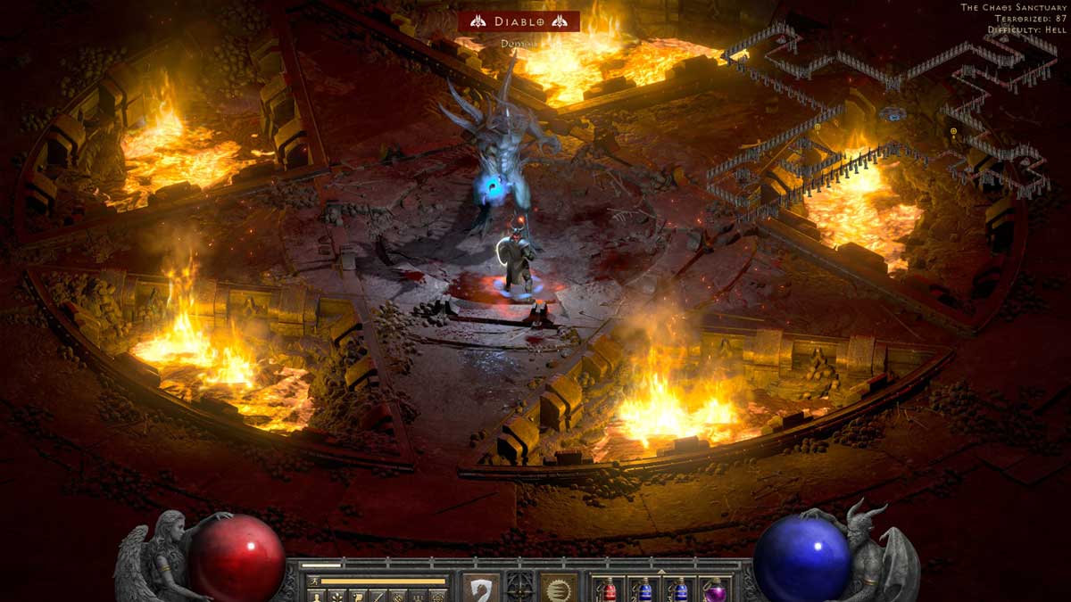 Diablo II Resurrected, un Paladin seul face à Diablo, l'affrontement final