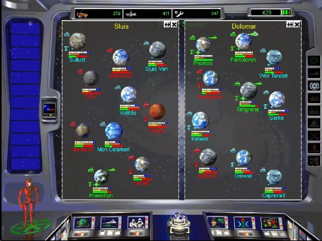 Gestion des planètes dans Star Wars Rebellion