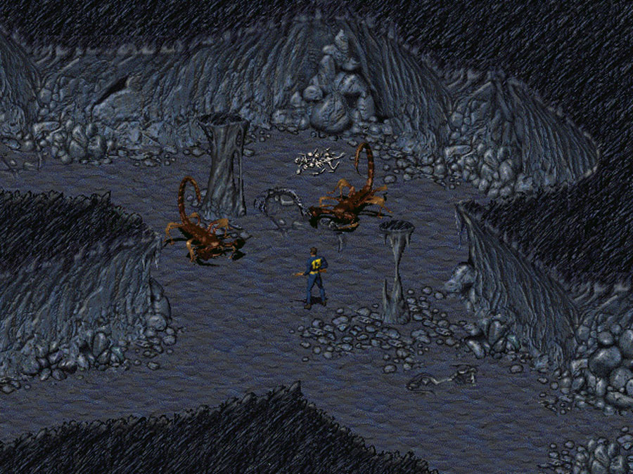 Radscorpions dans une grotte