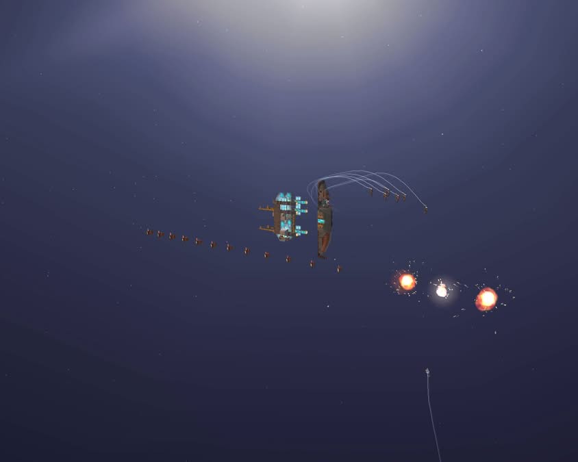 Mines qui explosent en série dans l'espace dans Homeworld 1999