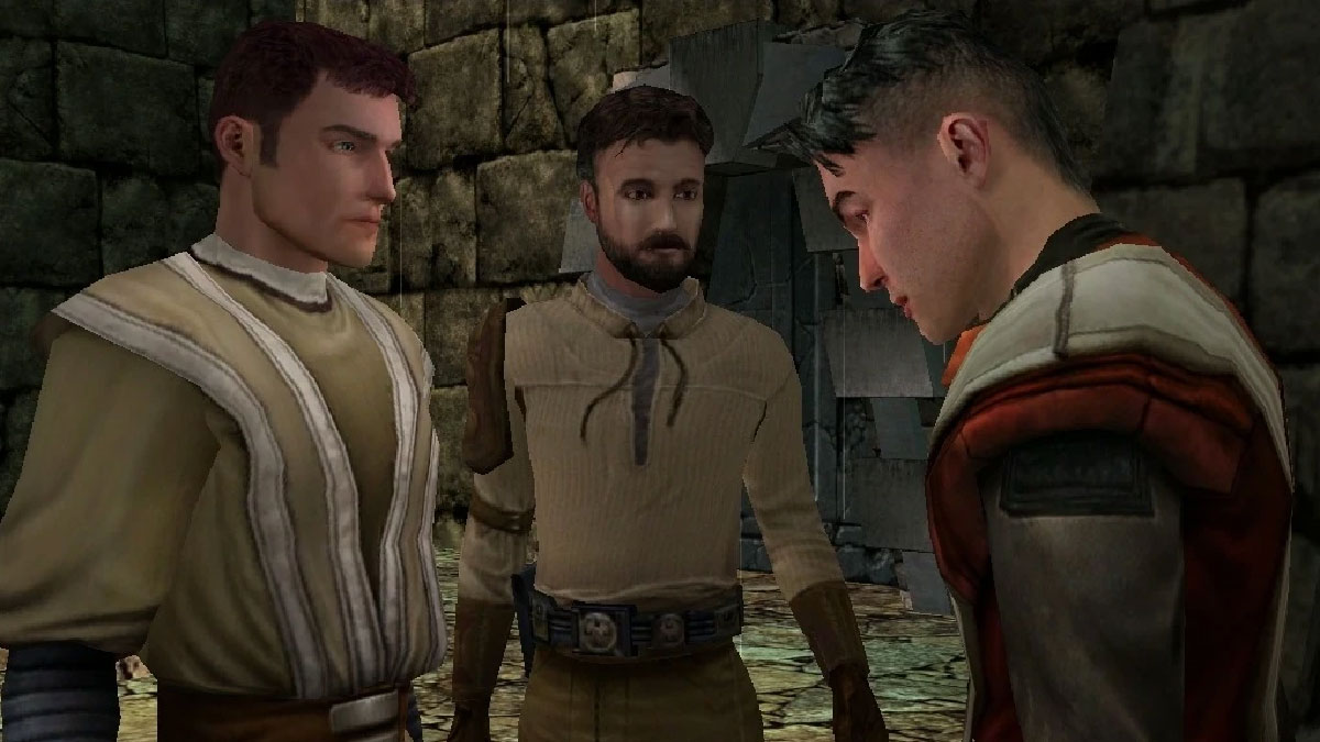 Star Wars Jedi Knight Jedi Academy - Kyle Katarn maître Jedi avec ses deux Padawans Jaden Korr et Rosh Penin