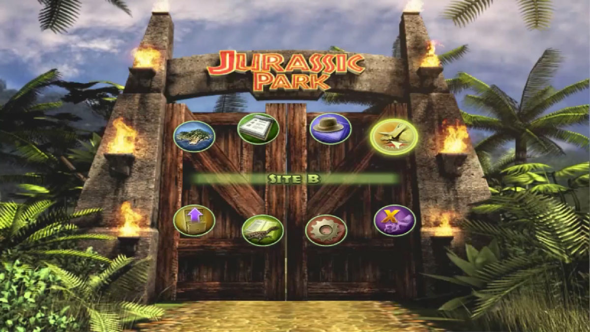 Portes d'entrée du parc Jurassic Park dans le jeu Operation Genesis