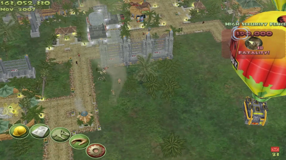 Tornade détruisant un parc dans Jurassic Park Operation Genesis