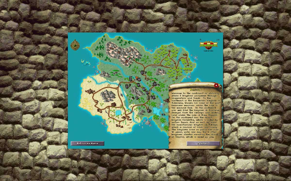 Detailed view of a community campaign in KaM Remake : full map overview and objective list