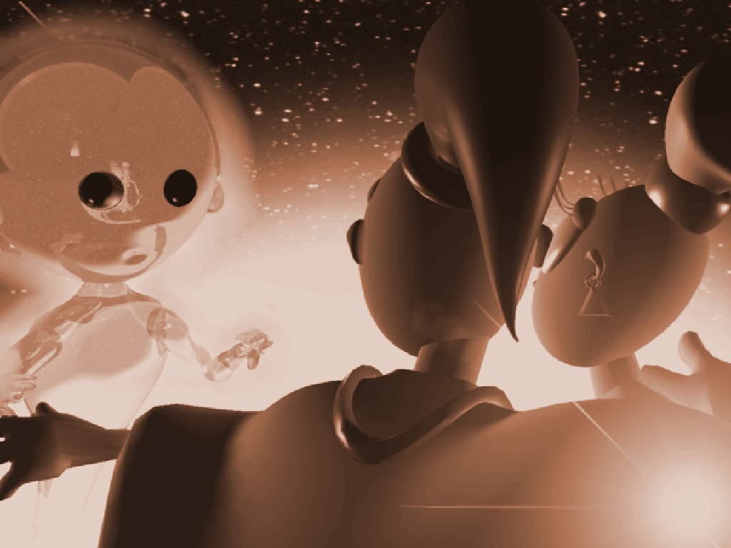 Original 1994 Little Big Adventure, cinematic with Twinsen, Zoe, and the goddess Sendell appearing to them
