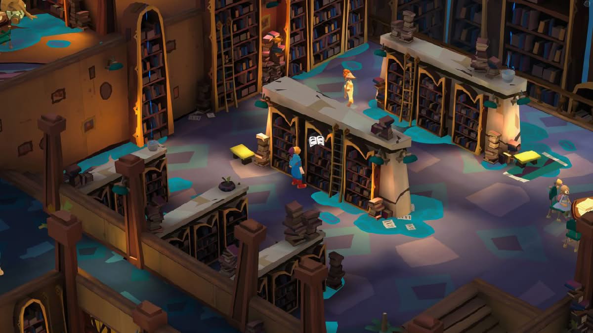 Little Big Adventure Twinsen's Quest, the magnificent library with its play of light and shadows