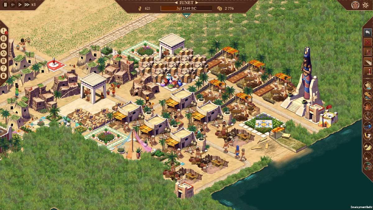 Pharaoh A New Era, quartier de production avec extraction d'argile et briquetteries