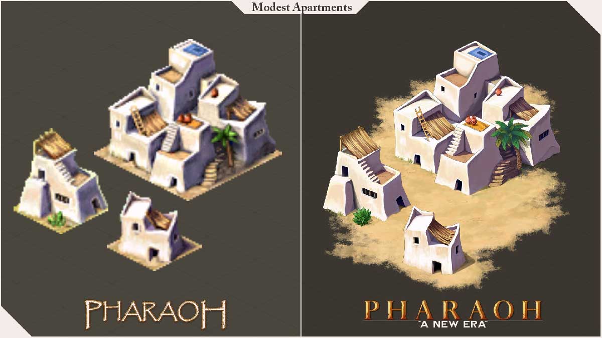 Comparaison appartements modestes : Pharaon 1999 vs New Era