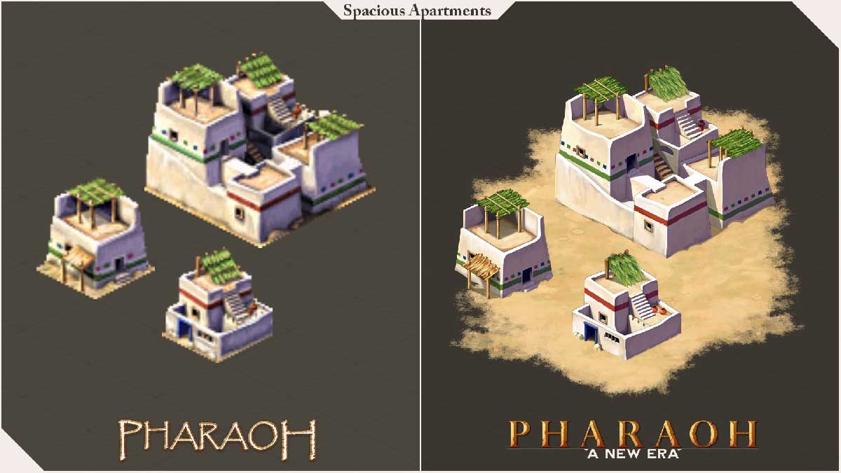 Comparaison appartements spacieux : Pharaon 1999 vs New Era