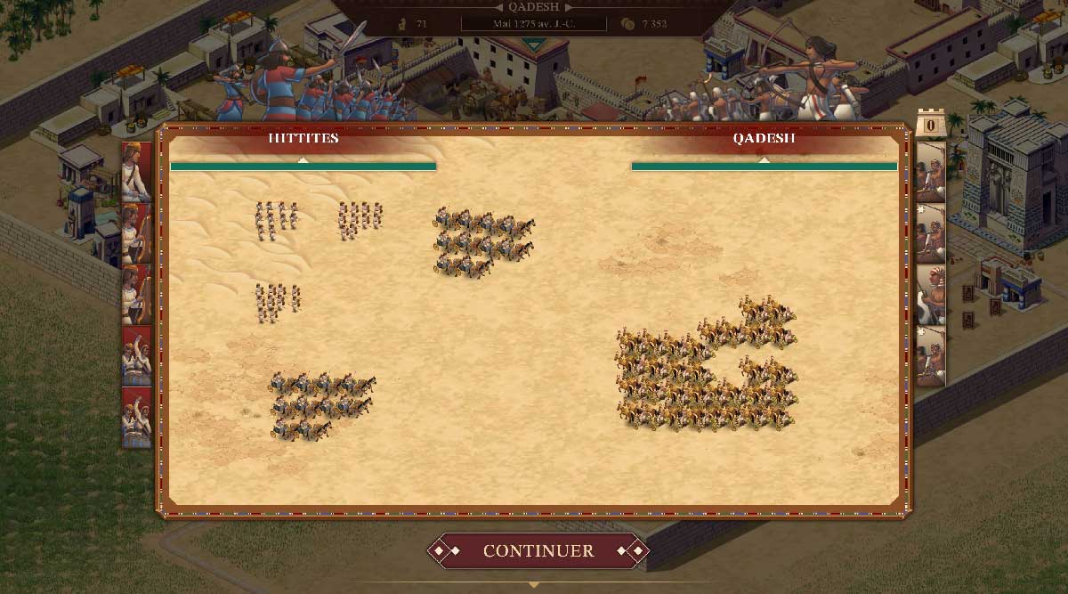 Simulation des combats et déploiement des troupes dans Pharaoh A New Era