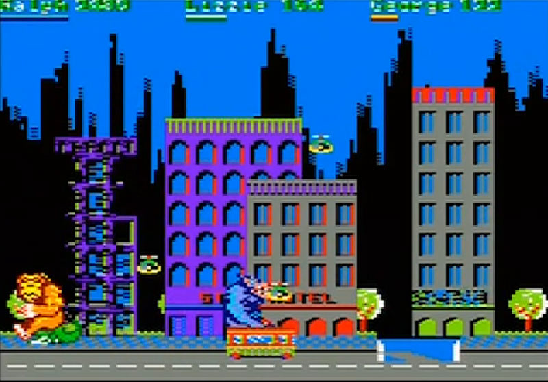 Immeuble en train de s'effondrer dans Rampage